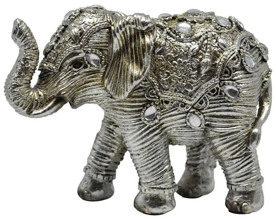 Ελεφαντάκι Διακοσμητικό 815142 12x8x9cm Silver Ankor Polyresin