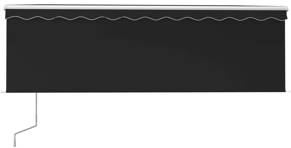 vidaXL Τέντα Αυτόματη με Σκίαστρο/LED/Αισθ. Ανέμου Ανθρακί 4 x 3 μ.