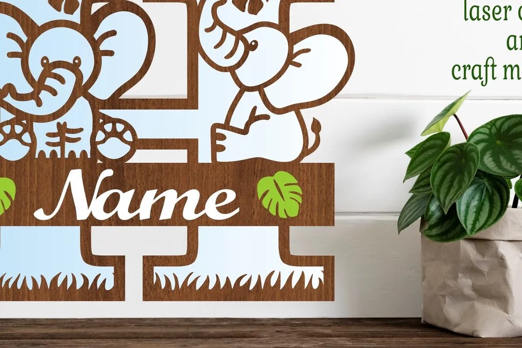 Intra απο ξύλο plywood Χρώμα wenge 3mm-4mm πάχος - Μονόγραμμα με κεφαλαίο ελέφαντα Γράμμα H Δίασταση 30x20 cm INTRAFABR-123260660