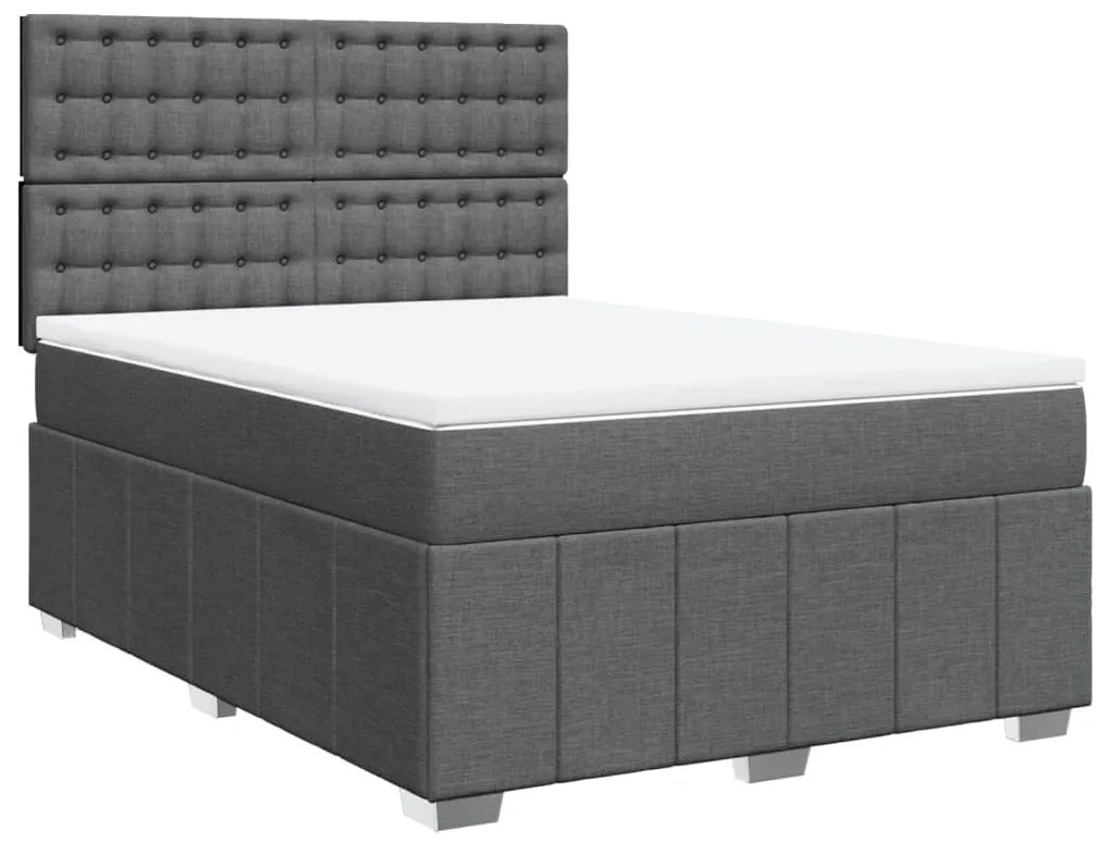 ΚΡΕΒΑΤΙ BOXSPRING ΜΕ ΣΤΡΩΜΑ ΣΚΟΥΡΟ ΓΚΡΙ 140X200 ΕΚ ΥΦΑΣΜΑΤΙΝΟ 3291706