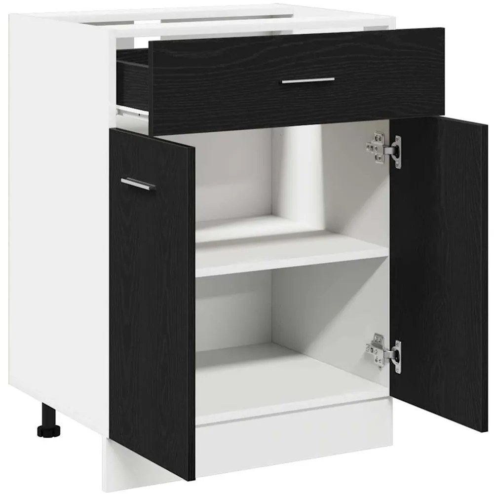 vidaXL Βάση Συρταριού Μαύρη δρυς 60 x 46 x 81.5 εκ Επεξεργασμένο ξύλο