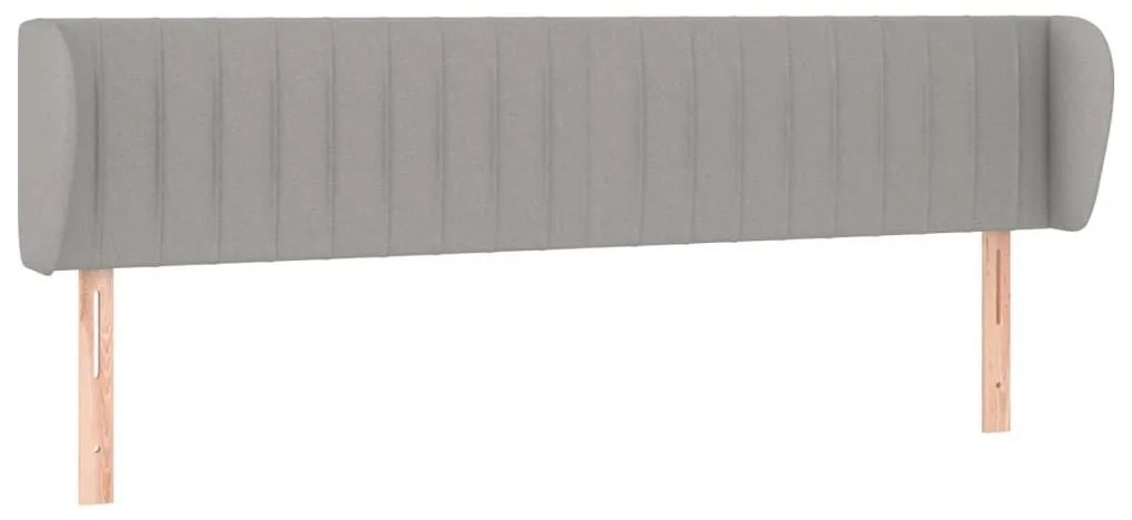 Κεφαλάρι με Πτερύγια Ανοιχτό Γκρι 163x23x78/88 εκ. Υφασμάτινο - Γκρι