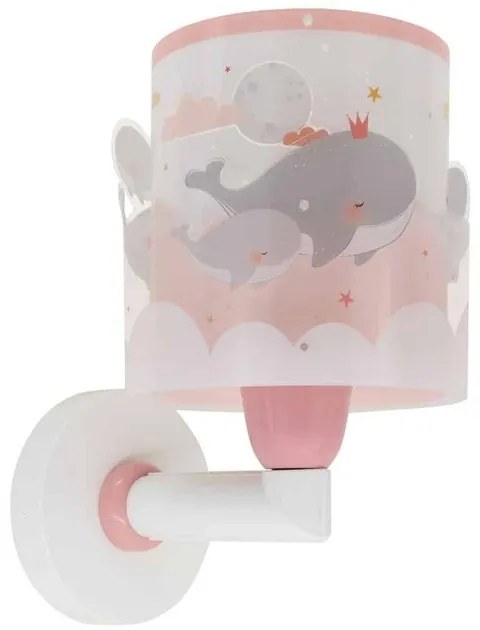 Παιδική Απλίκα Φωτιστικό Τοίχου Whale Dreams Pink 15W E27 Ροζ 61179S ANGO-61179S-Ροζ 61179S