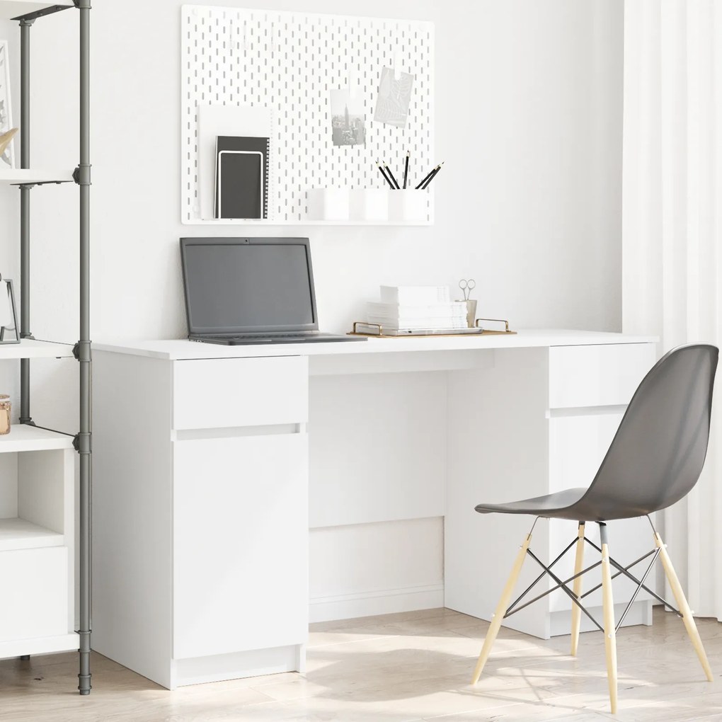 vidaXL γραφείο Λευκό 140x49x76 εκ Επεξεργασμένο ξύλο