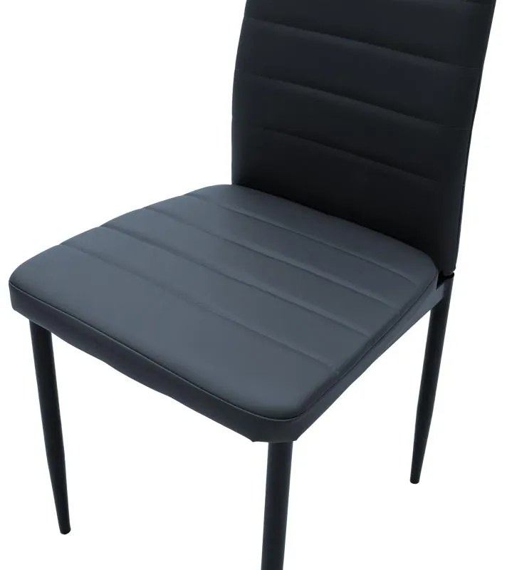 Καρέκλα Parker PU ανθρακί-μαύρο πόδι 42x48x98εκ 4αδα 42x48x98 εκ.