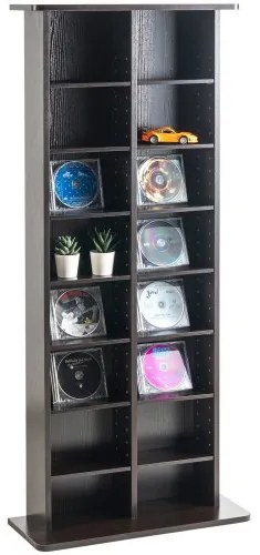 VEVOR Media Storage Cabinet 8 Layers Adjustable DVD Shelves 464 CDs Espresso