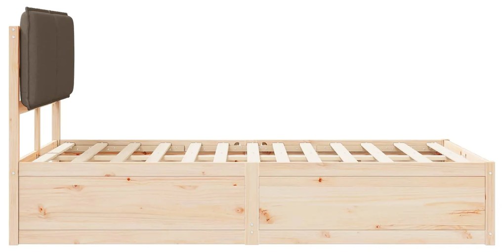 vidaXL Σκελετός Κρεβατιού με Επενδεδυμένο Κεφαλάρι Taupe 120 x 200 cm