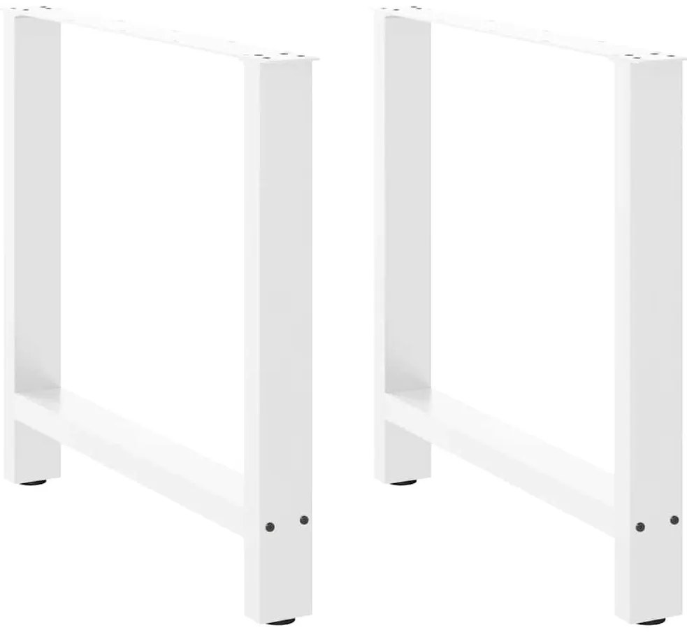 vidaXL Πόδια Τραπεζαρίας 2 τεμ. Λευκά 70x(72-73) εκ. Ατσάλι