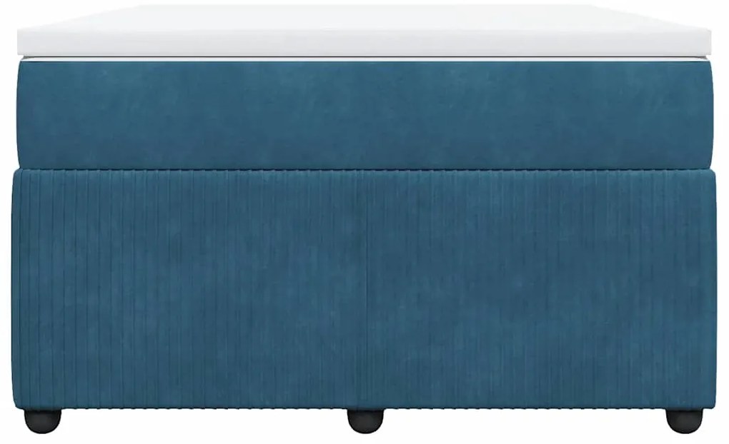 vidaXL Κρεβάτι Boxspring με Στρώμα Σκούρο Μπλε 120x190 εκ. Βελούδινο