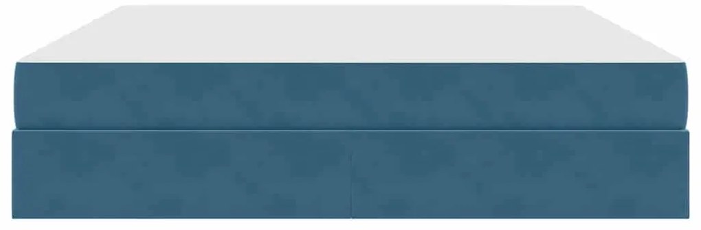 vidaXL Κρεβάτι με αποθηκευτικό χώρο και στρώμα με στρώμα Σκούρο Μπλε