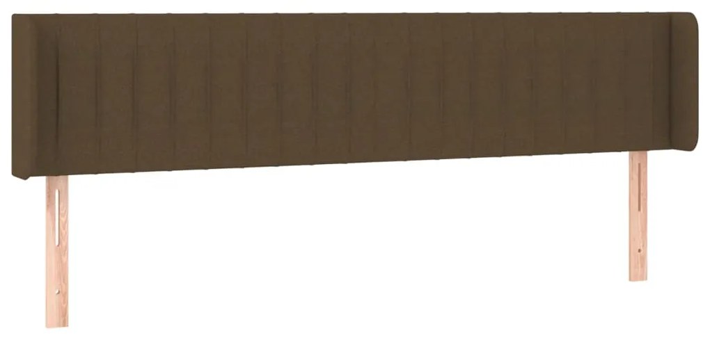 vidaXL Κεφαλάρι με Πτερύγια Σκούρο Καφέ 183x16x78/88 εκ. Υφασμάτινο