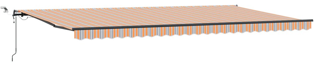 vidaXL Ανασυρόμενη τέντα με LED πολύχρωμες ρίγες 600x300 εκ.