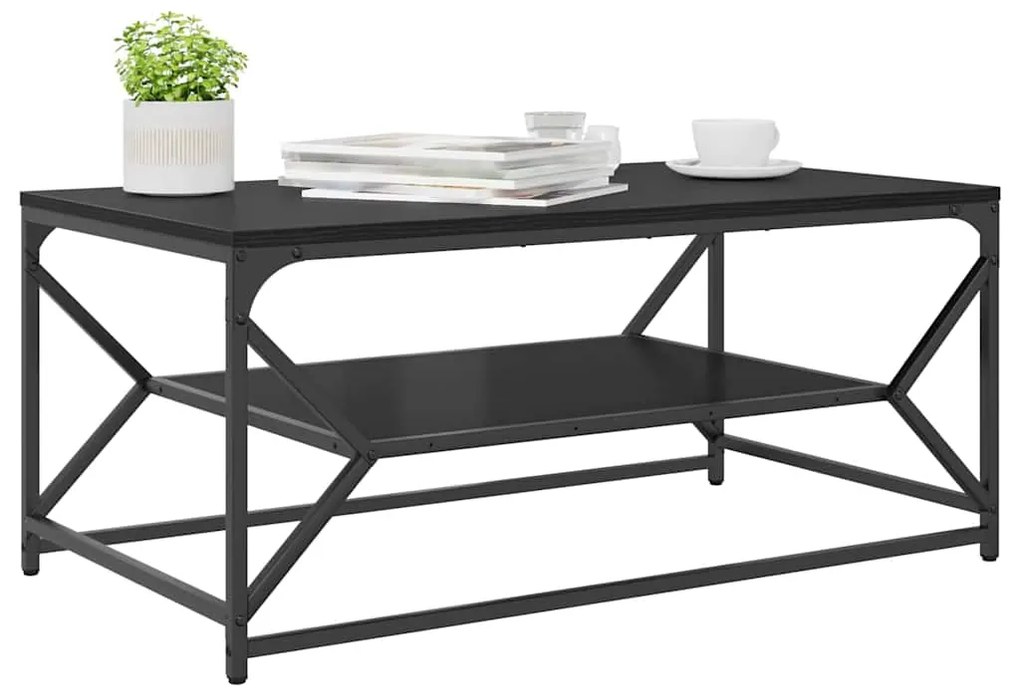 vidaXL Τραπεζάκι σαλονιού Μαύρη Οξυά 90 x 50 x 40 cm