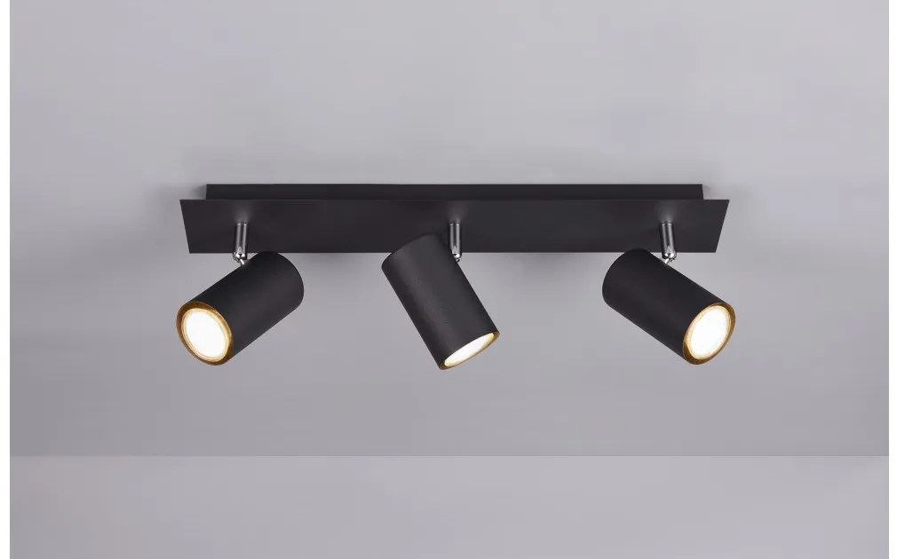 Σποτ Φωτιστικό Οροφής 3xGU10 Τριπλό Κινητό Marley Trio Lighting-802400332-Μαύρο 802400332