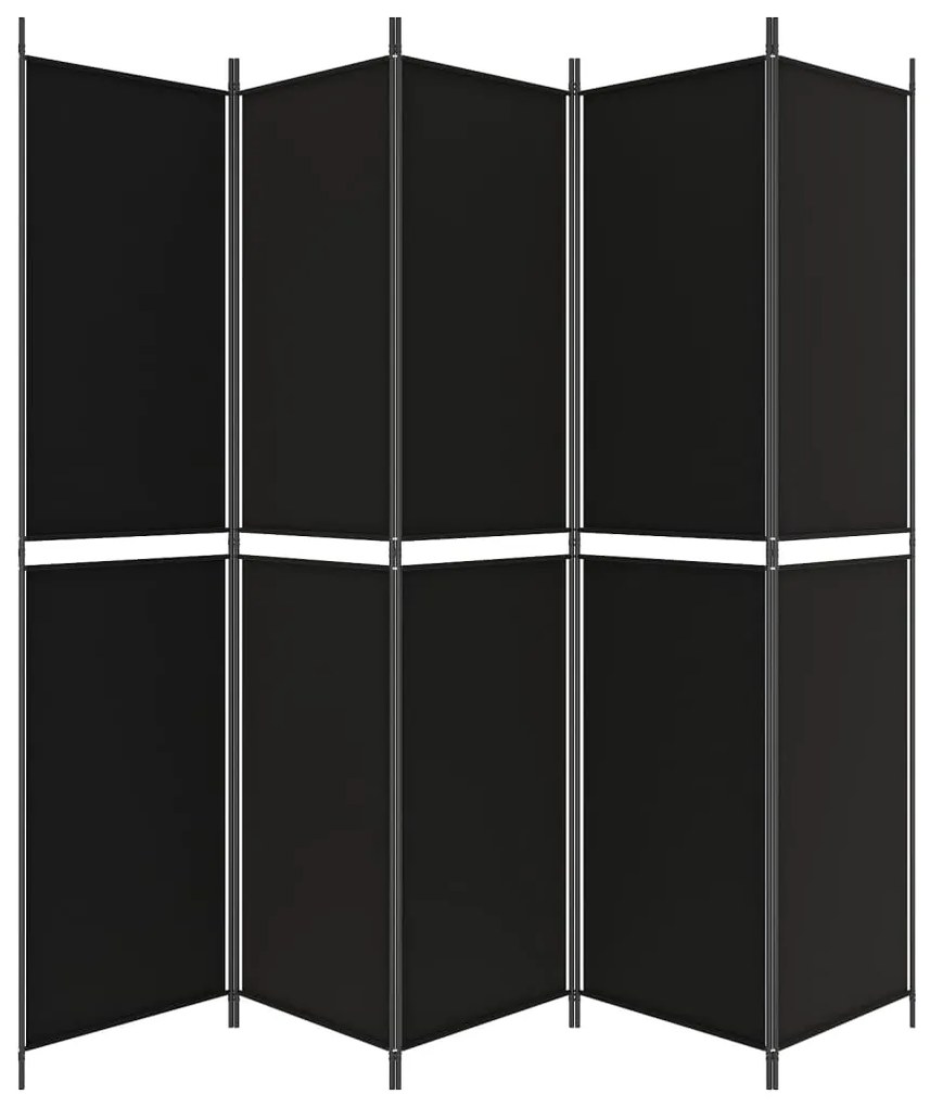 vidaXL Διαχωριστικό Δωματίου με 5 Πάνελ Μαύρο 250x220 εκ. από Ύφασμα