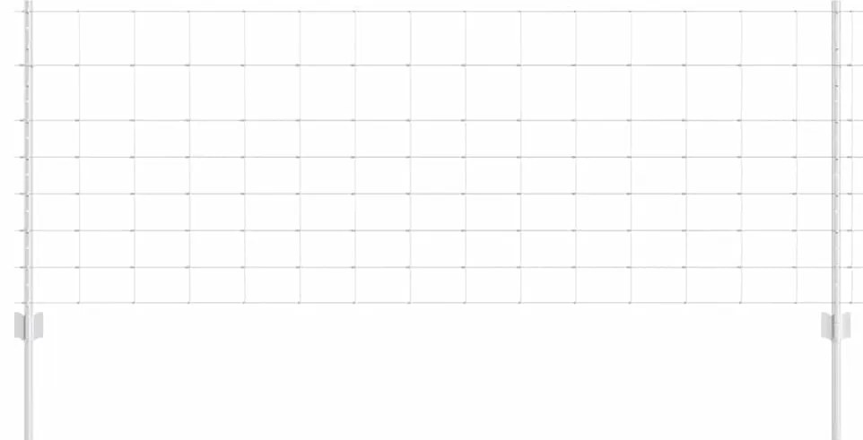 vidaXL Φράχτης με Στήλες. Ασημί 0.8 x 25 m Ατσάλι