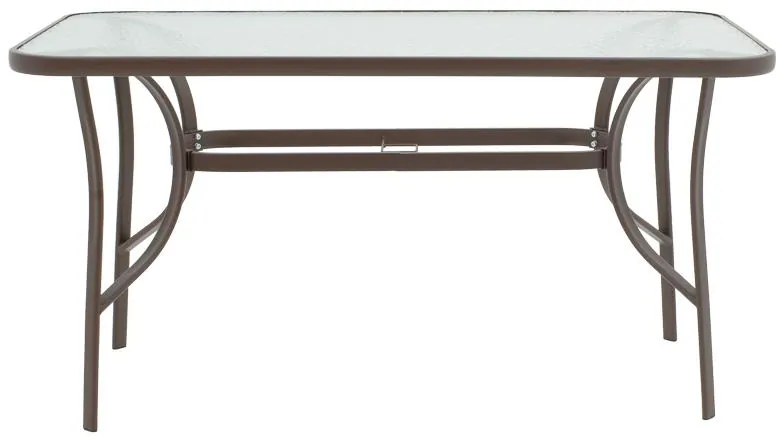 Τραπέζι Valor μέταλλο καφέ-γυαλί 140x80x70εκ 140x80x70 εκ.