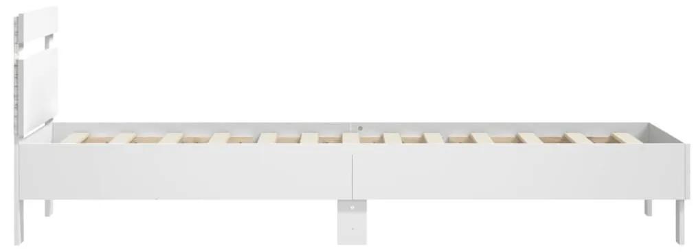 Πλαίσιο Κρεβατιού με Κεφαλάρι/LED Λευκό 90 x 190 εκ. - Λευκό