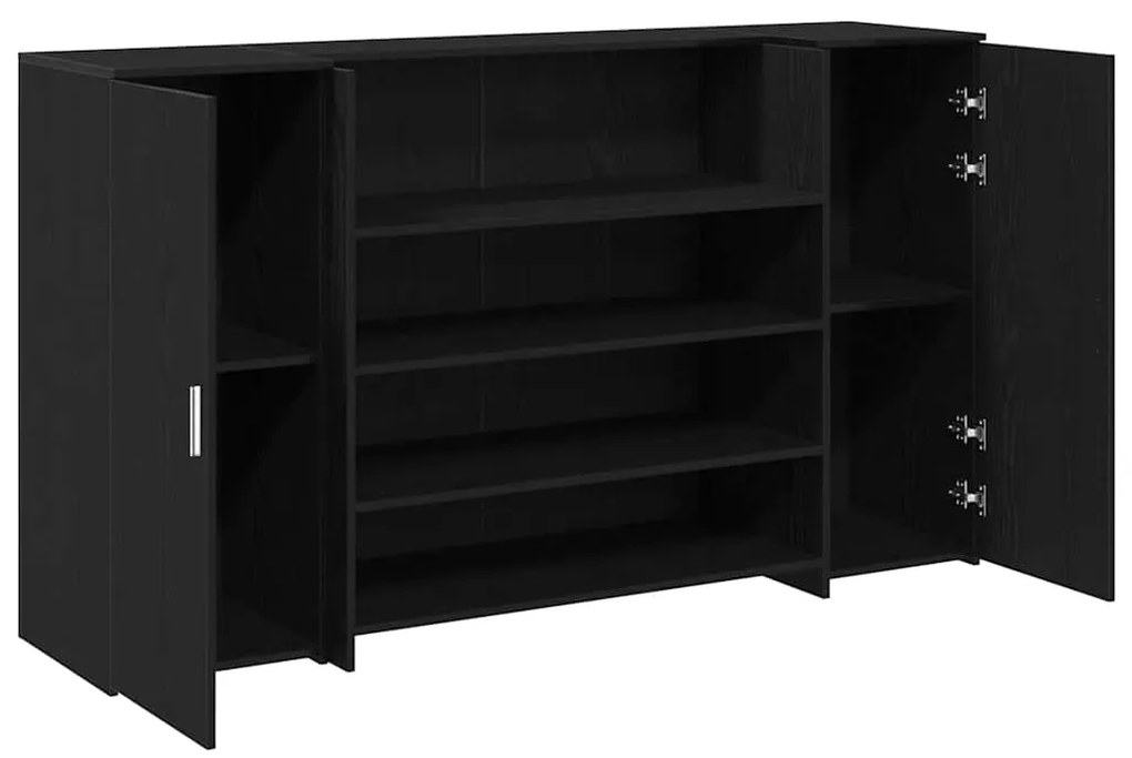 vidaXL Γραφείο υποδοχής Μαύρο Δρυς 180x50x103,5 εκ. Επεξεργασμένο Ξύλο