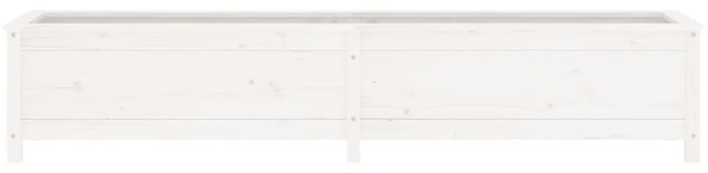 Ζαρντινιέρα Υπερυψωμένη Λευκή 199,5x40x39 εκ. Μασίφ Ξύλο Πεύκου - Λευκό
