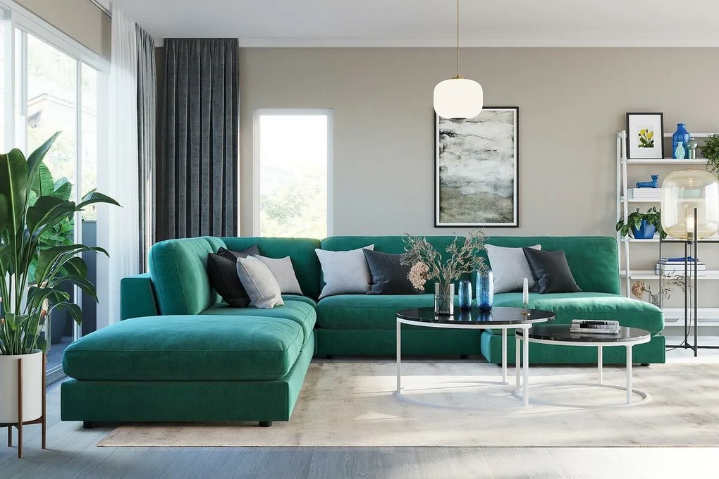 Σκαμπό Seattle L101, 110x110x44cm, Ταπισερί, Στυλ: Μοντέρνο, Πόδια: Πλαστική ύλη, Ξύλο, Πλαστικοποιημένη μοριοσανίδα, Πράσινο | Epipla1.gr