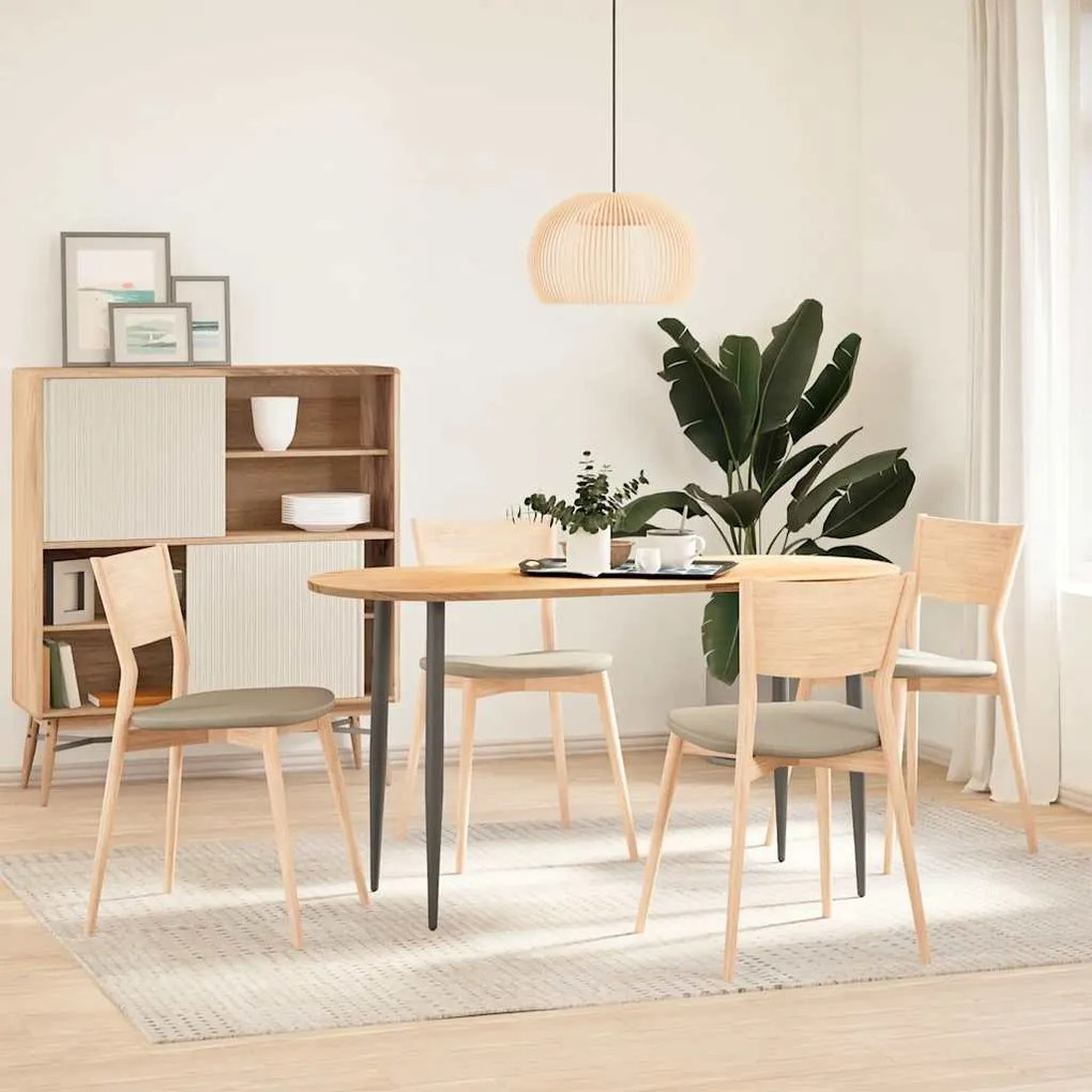 vidaXL Επιτραπέζια επιφάνεια 140x60x2 εκ. από Μασίφ Ξύλο Δρυός Οβάλ