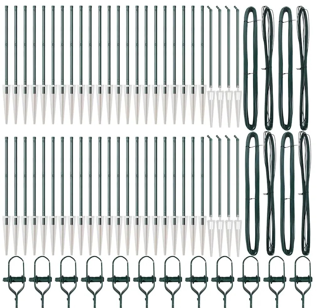 vidaXL Στύλος Περιφράξεων 52 pcs Ασημί 3.2 x 3.2 x 60 εκ Ατσάλι
