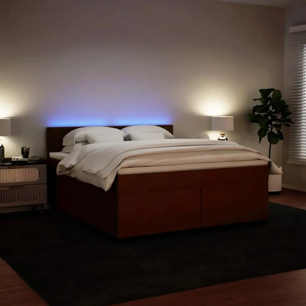 vidaXL Κρεβάτι Boxspring με Στρώμα Ροζ 180x200 εκ. Βελούδινο