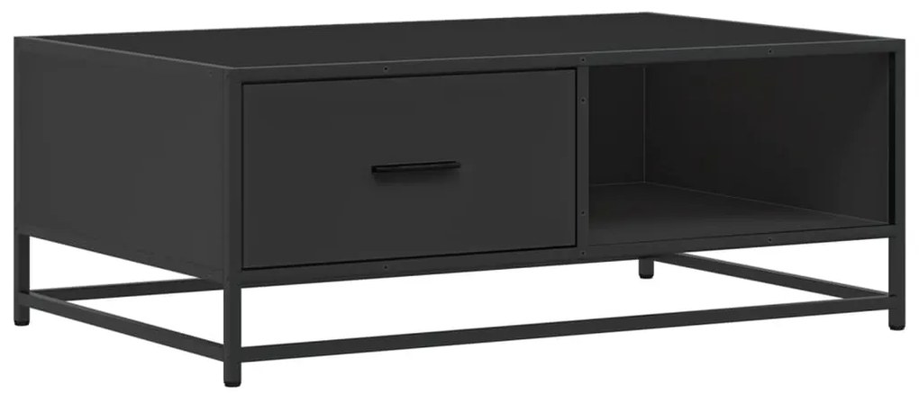 vidaXL Τραπεζάκι Σαλονιού Μαύρο 90x57x35 εκ. Επεξ. Ξύλο &amp; Μέταλλο