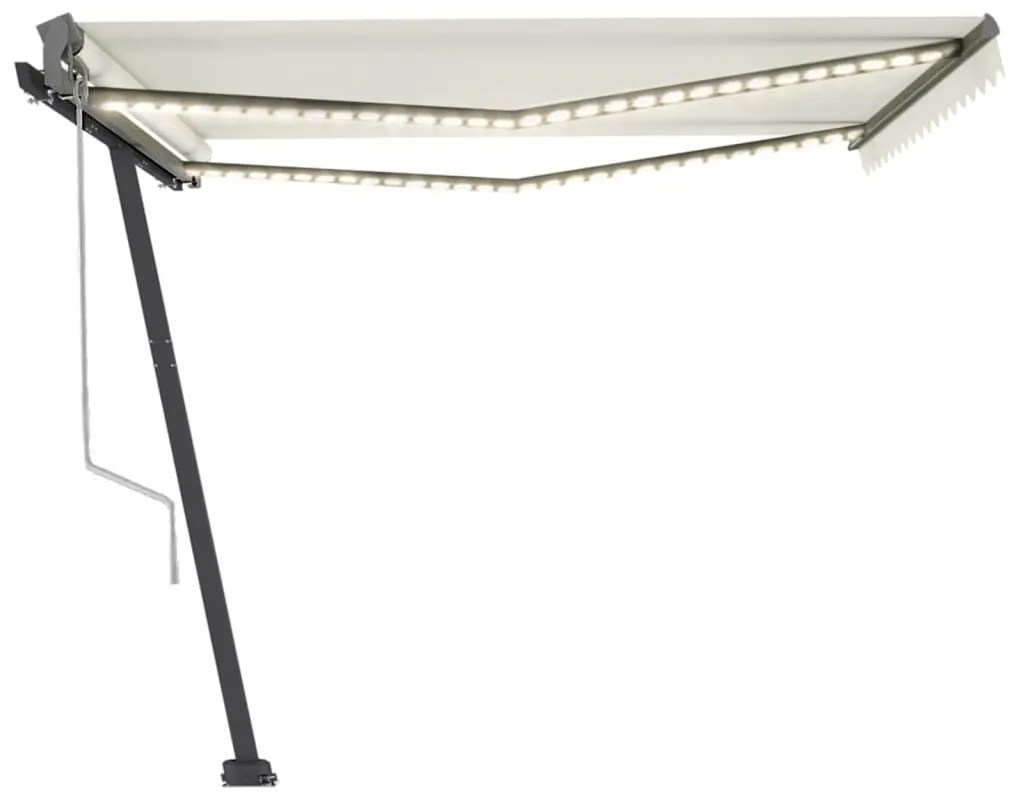 vidaXL Τέντα Αυτόματη με LED &amp; Αισθητήρα Ανέμου Κρεμ 400 x 300 εκ.