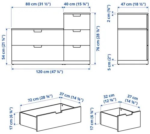 NORDLI συρταριέρα με 5 συρτάρια, 120X76 cm 492.480.33