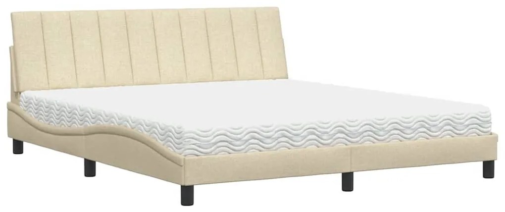 vidaXL Κρεβάτι Κρεμ 180x200 εκ. Υφασμάτινο