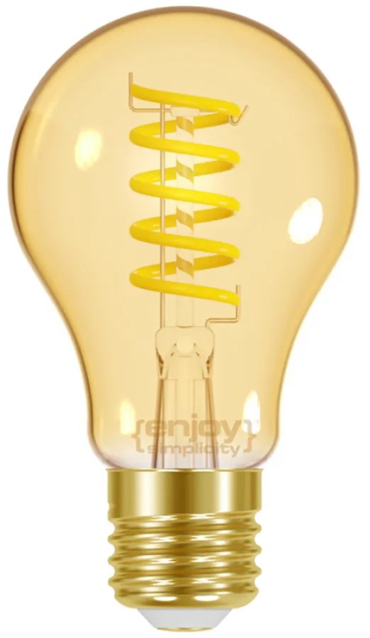 Λαμπτήρας Led Filament Amber Spiral A60 E27 4,8w 2000K 350lm Ø60xH105mm Enjoy EL825201