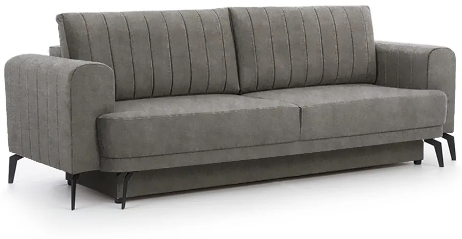 Διθέσιος Καναπές Luzano, κρεβάτι 200x145 cm, γκρί σκούρο 250x90x100cm-BOG7625
