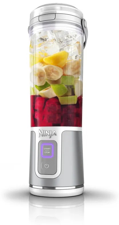 Φορητό μπλέντερ Ninja BC151EUW, 7.4W, 530 ml, ατσάλινη λεπίδα με 6 λεπίδες, θρυμματισμός πάγου, έως 10 κύκλοι, χωρίς BPA, USB-C, Λευκό