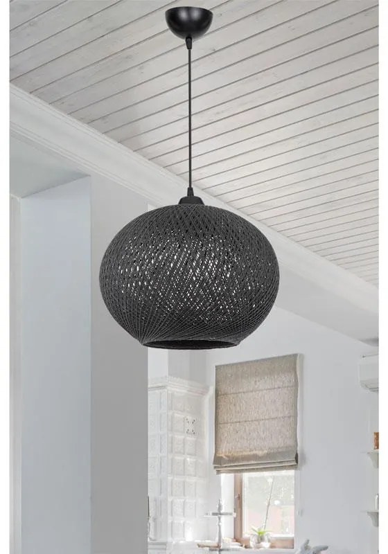 Φωτιστικό οροφής μονόφωτο Leshia Ε27 μαύρο Φ38x75εκ 38x38x38 εκ.