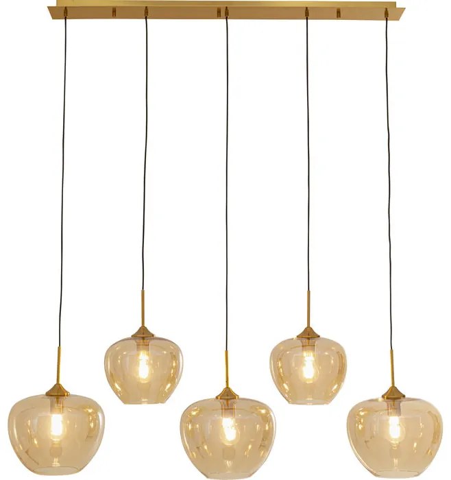 Pendant Lamp Sphere Amber Five 160cm - Χρυσό