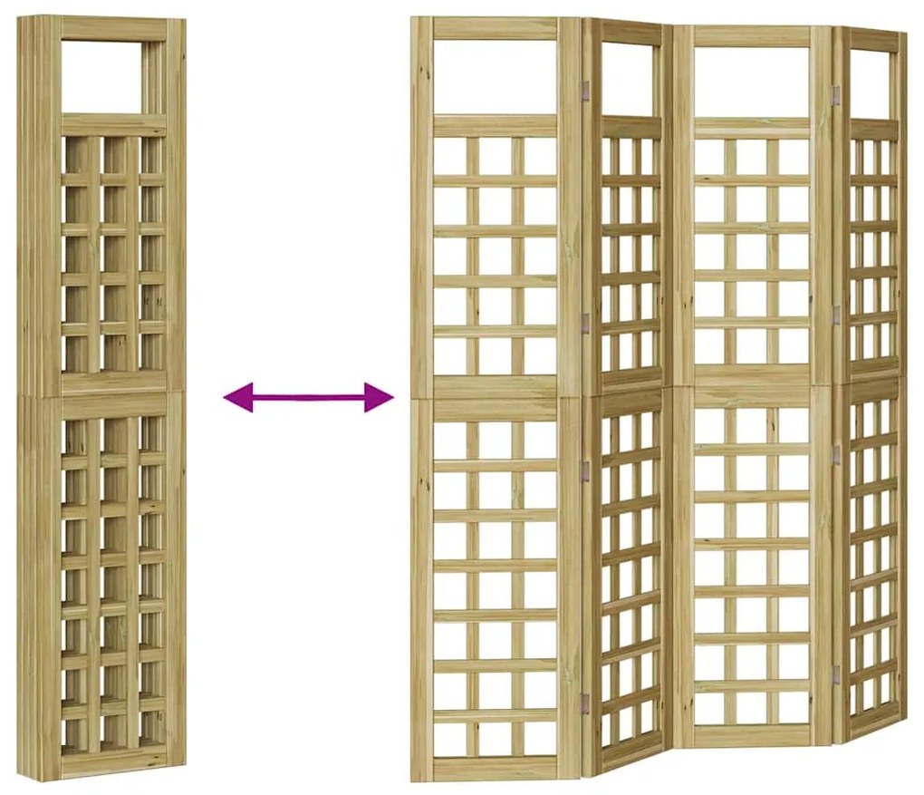 vidaXL Παραβάν ιδιωτικότητας 4 pcs Καφέ 160 x 180 cm