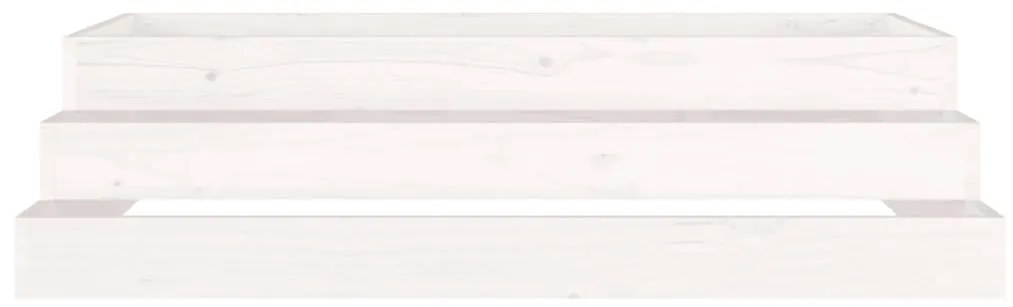 vidaXL Ζαρντινιέρα Λευκή 110 x 110 x 27 εκ. από Μασίφ Ξύλο Πεύκου