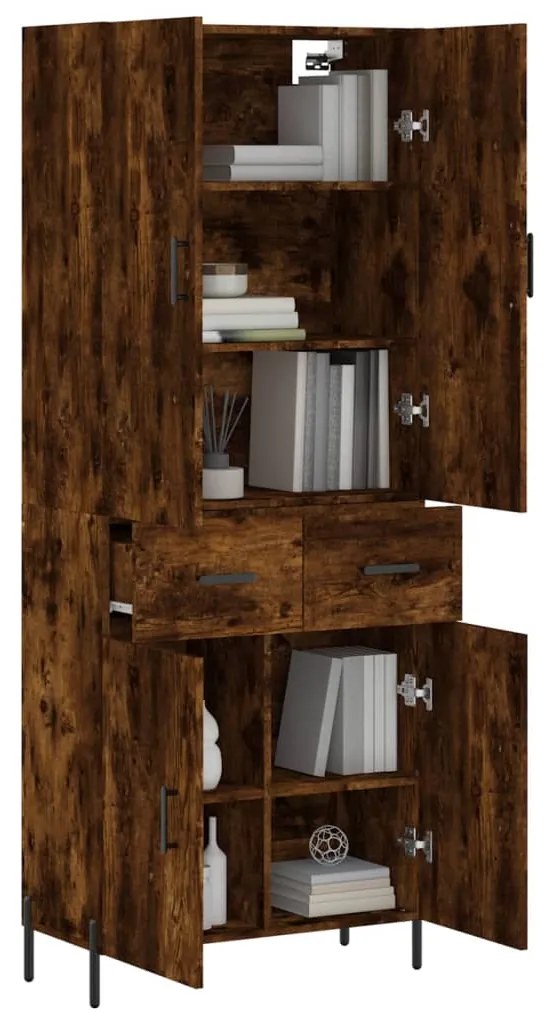 vidaXL Ντουλάπι Καπνιστή Δρυς 69,5x34x180 εκ. από Επεξεργασμένο Ξύλο