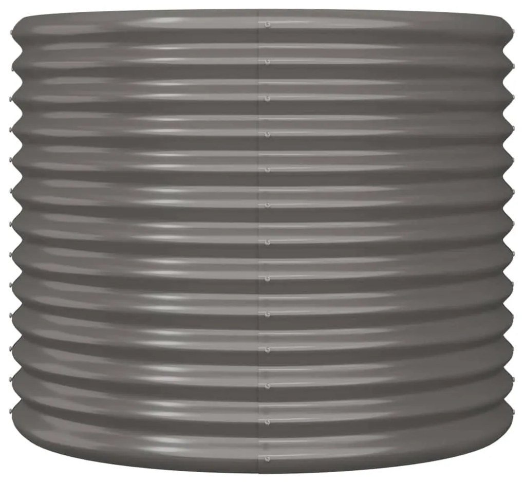 vidaXL Ζαρντινιέρα Γκρι 80x80x68 εκ. Γαλβανισμένος χάλυβας