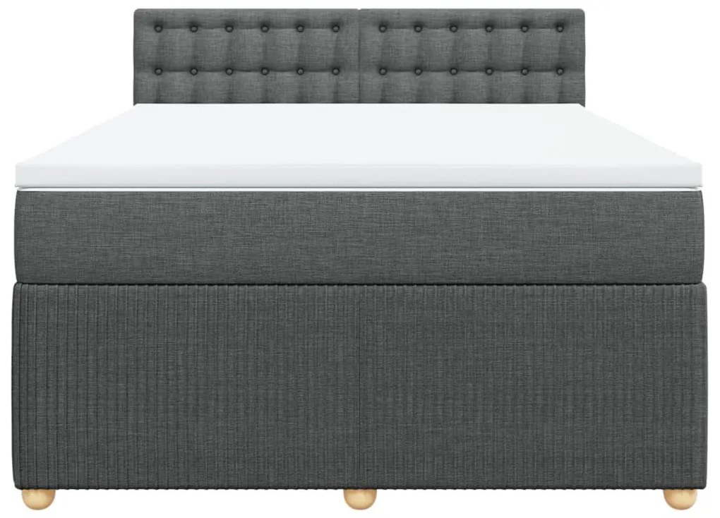 ΚΡΕΒΑΤΙ BOXSPRING ΜΕ ΣΤΡΩΜΑ ΣΚΟΥΡΟ ΓΚΡΙ 160X200 ΕΚ ΥΦΑΣΜΑΤΙΝΟ 3287522