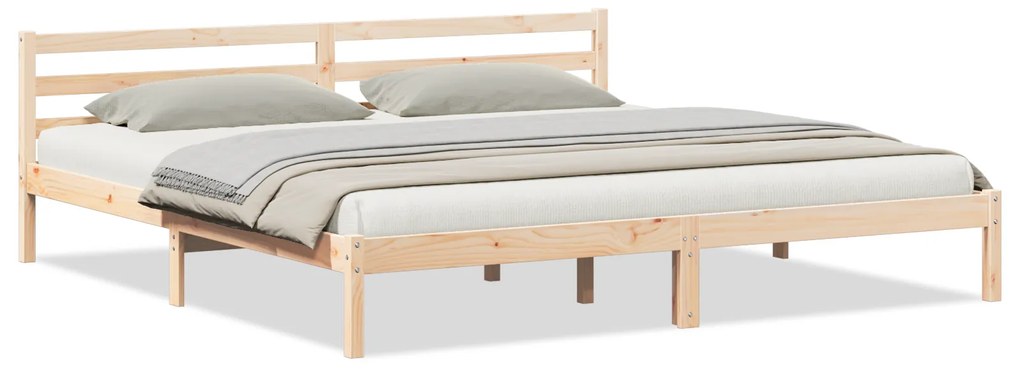 vidaXL Κρεβάτι με Κεφαλάρι 200x220 εκ. Μασίφ Ξύλο Πεύκου