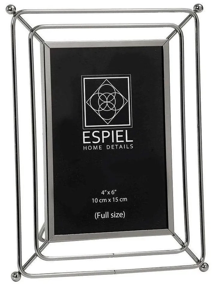 Κορνίζα Επιτραπέζια Μεταλλική FAM409 15x20cm Silver Espiel Metal