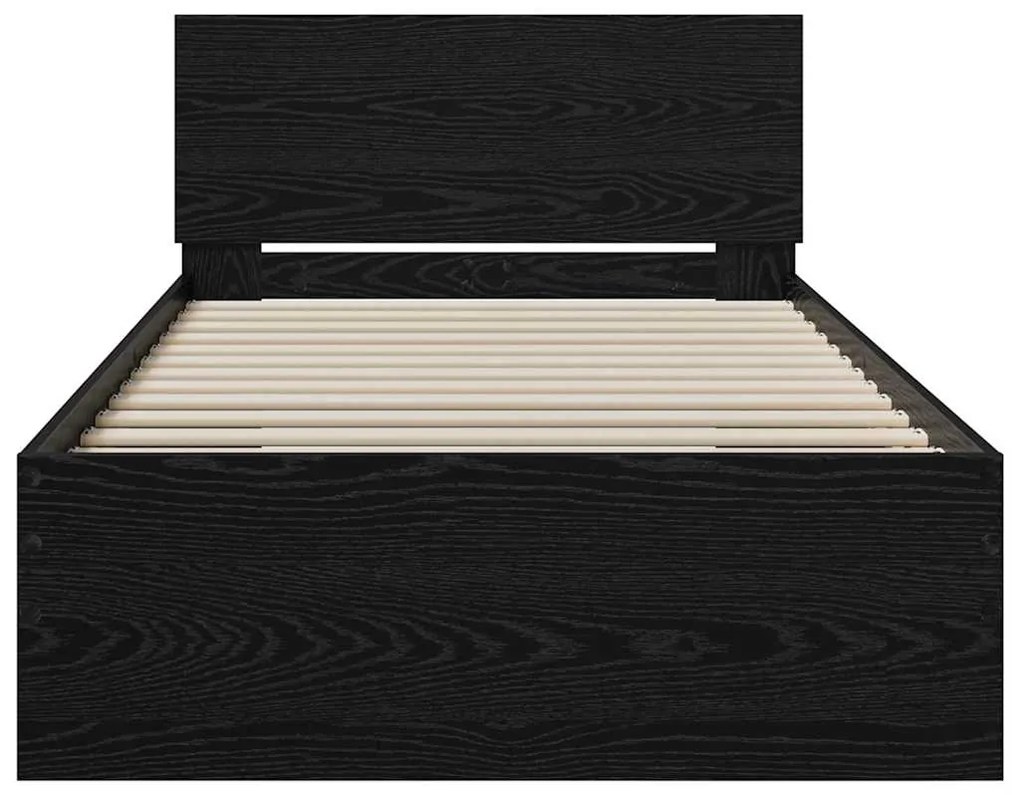 vidaXL Σκελετός Κρεβατιού Μαύρη δρυς 90 x 190 cm Επεξεργασμένο ξύλο