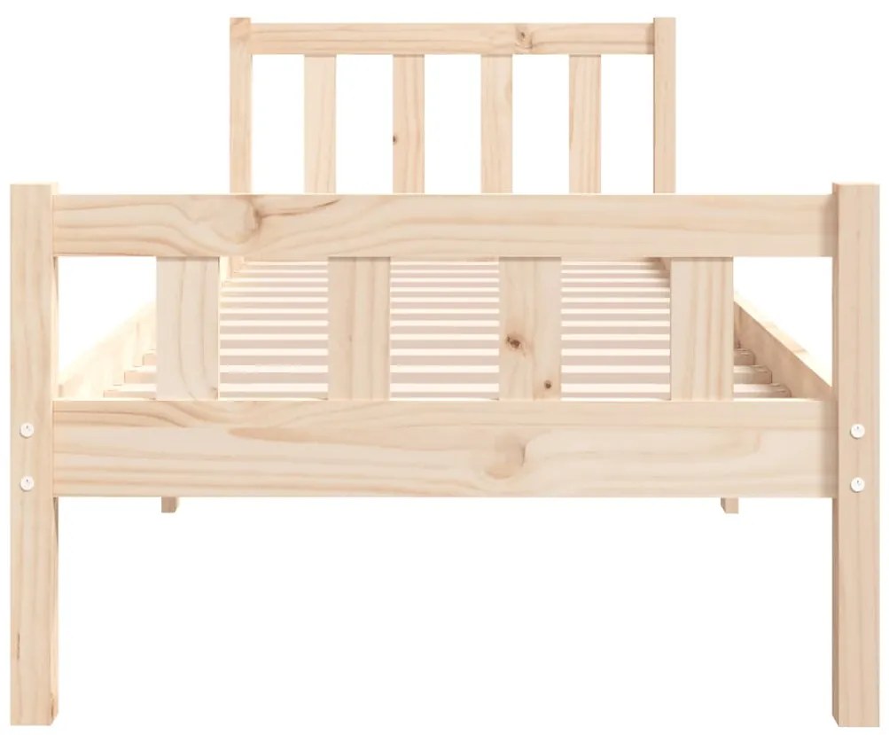 vidaXL Πλαίσιο Κρεβατιού 75 x 190 εκ. από Μασίφ Ξύλο Small Single