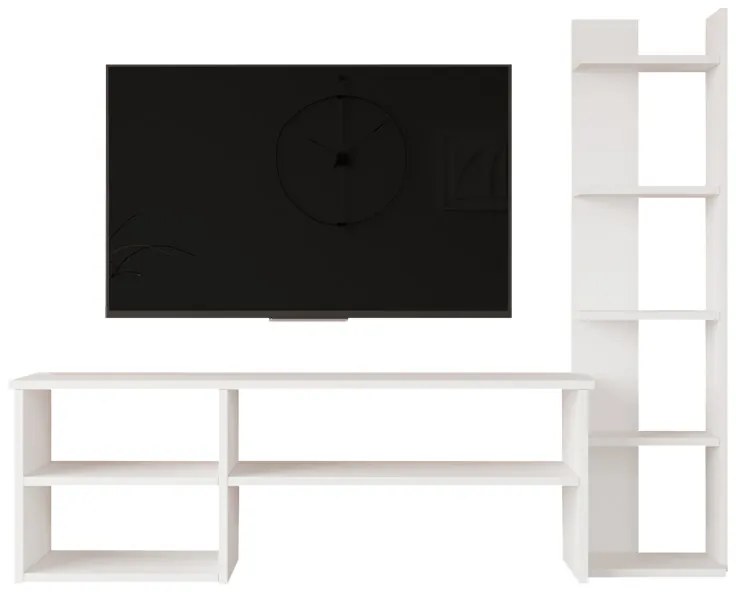 Σύνθετο σαλονιού Perla pakoworld σε λευκή απόχρωση 120x29.5x41,8εκ (1 τεμάχια)