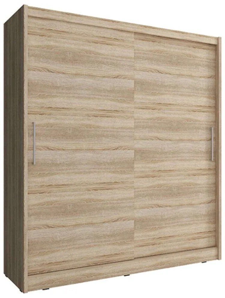 Ντουλάπα Δίφυλλη Συρόμενη 24114-WKs-200 200x214x62cm Natural Δίφυλλη Particle Board