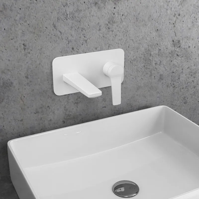 Μπαταρία νιπτήρος εντοιχισμού KARAG ANDARE-Λευκό ματ