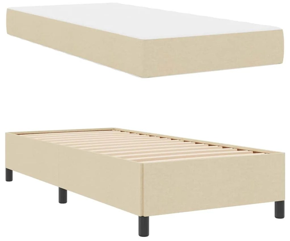 vidaXL Κρεβάτι με ελατήρια Κρέμα 100 x 200 cm